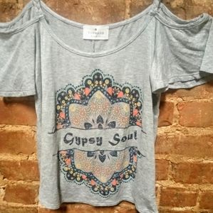 "GYPSY SOUL" Cold Shoulder Top Braided Straps😍